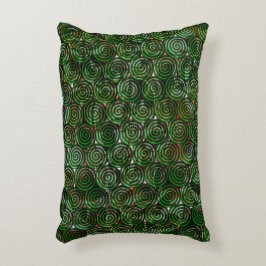 Cojín Decorativo Espirales de color verde oscuro transparentes en l