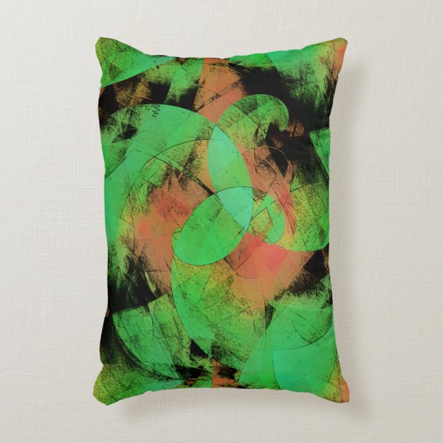 Cojín Decorativo Espirales verdes de salmón texturadas y chismosas 