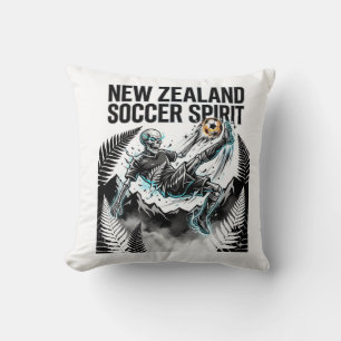 Cojín Decorativo Espíritu Fútbol Nueva Zelanda Esqueleto Delantero