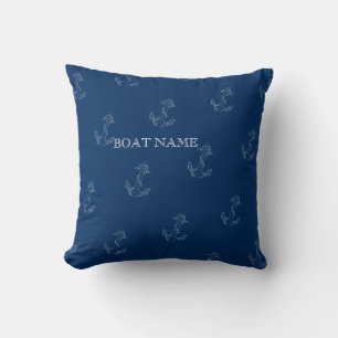 Cojín Decorativo Espíritu Náutico Anclas Azul Marinho Tropical