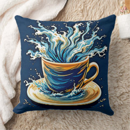 Cojín Decorativo Esplash de café oceánico