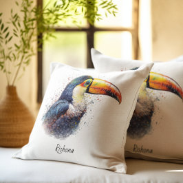 Cojín Decorativo Esplendor Tropical Toucan, personalizado