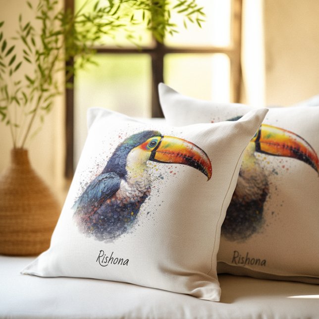 Cojín Decorativo Esplendor Tropical Toucan, personalizado (Subido por el creador)