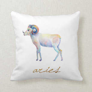 Cojín Decorativo Espolón del aries de la acuarela