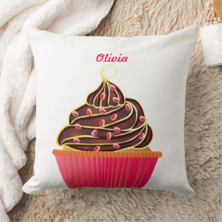 Cojín Decorativo Espolvorines de torta rosada personalizada