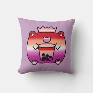 Cojín Decorativo Esposa lesbiana kawaii dulce amante de boba orgull
