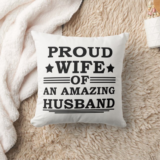Cojín Decorativo Esposa orgullosa marido increíble (Manta)