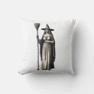 Cojín Decorativo Esposa y bruja de Halloween de moda