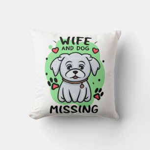 Cojín Decorativo Esposa y perro desaparecidos