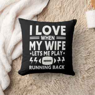 Cojín Decorativo Esposo Esposa Deportes Fútbol Americano Corredor R