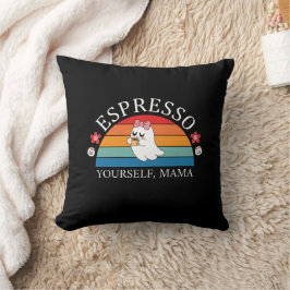 Cojín Decorativo Espresso tu propia mamá - Fantasma arco iris retro