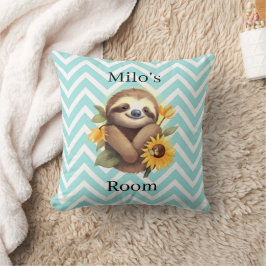 Cojín Decorativo Espuma Cuta Azul Con girasoles Personalizada