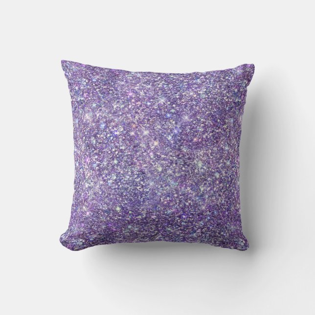 Cojín Decorativo Espuma de confetti morado Purpurina (Anverso)