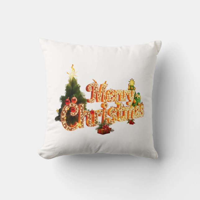 Cojín Decorativo Espuma de Navidades dorados - Árbol festivo (Anverso)