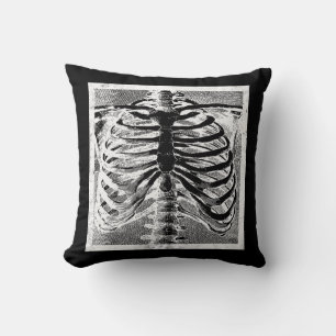 Cojín Decorativo Esqueleto Antiguo Huesos Torso Cuerpo Halloween
