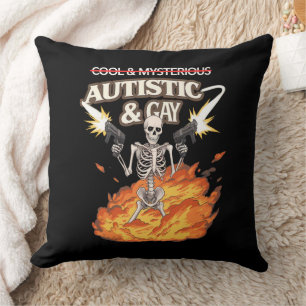 Cojín Decorativo Esqueleto Autista y Gay Divertido Conciencia del A