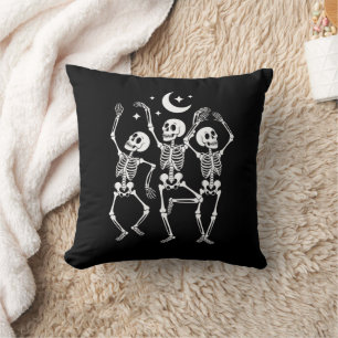Cojín Decorativo Esqueleto Bailarín Feliz Halloween Otoño Calavera