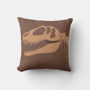 Cojín Decorativo Esqueleto de dinosaurio T-rex fósil marrón habitac