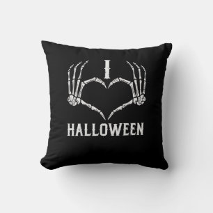 Cojín Decorativo Esqueleto de Halloween Manos Corazón Corta Mujeres