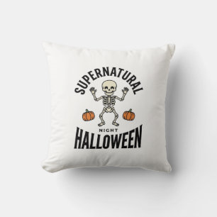 Cojín Decorativo Esqueleto de Halloween Sobrenatural Divertido Vint