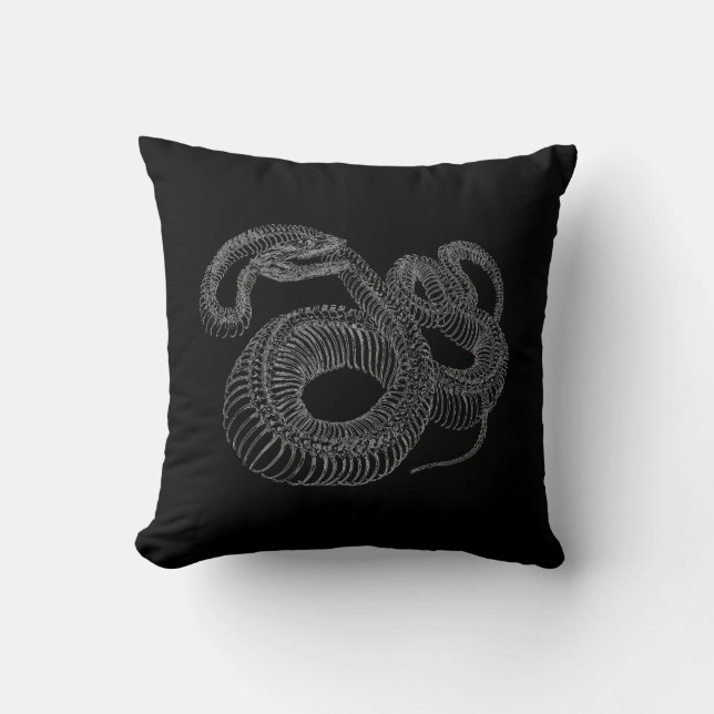 Cojín Decorativo Esqueleto de la serpiente de cascabel (Anverso)