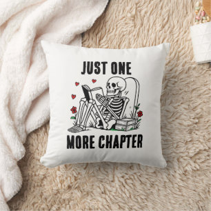 Cojín Decorativo Esqueleto de lectura divertido para amantes de los