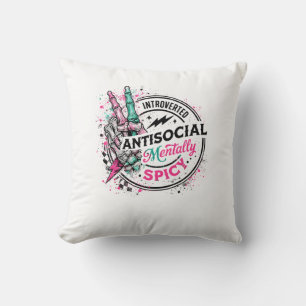 Cojín Decorativo Esqueleto introvertido antisocial mentalmente pica