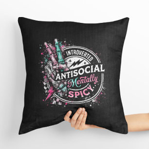 Cojín Decorativo Esqueleto introvertido antisocial mentalmente pica