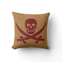 Esqueleto náutico del pirata en rojo oscuro