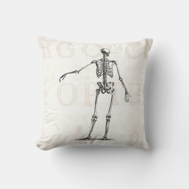 Cojín Decorativo Esqueletos antiguos esqueléticos de la anatomía de (Anverso)