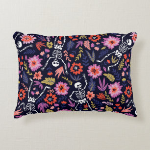Cojín Decorativo Esqueletos bailarines en el estampado del jardín f