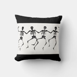 Cojín Decorativo Esqueletos danzantes (blanco negro)
