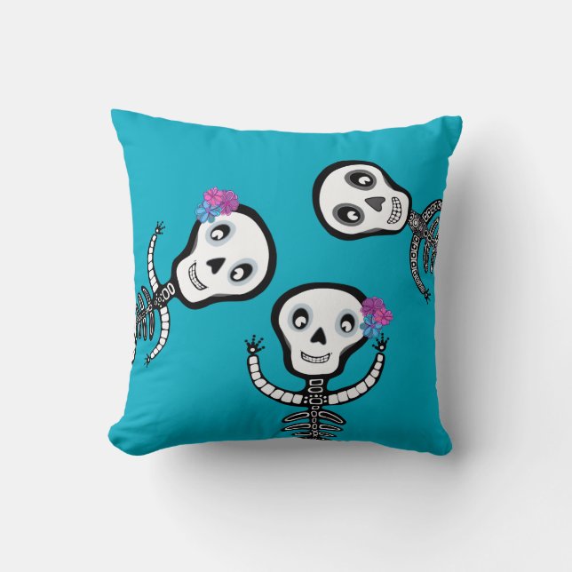 Cojín Decorativo Esqueletos felices (Anverso)
