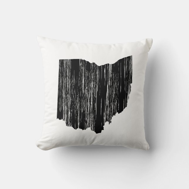 Cojín Decorativo Esquema apenado del estado de Ohio (Anverso)