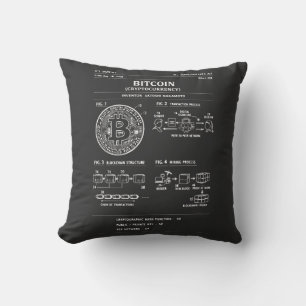 Cojín Decorativo Esquema de Bitcoin: Diagrama de Flujo de Cripto