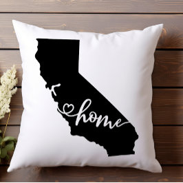 Cojín Decorativo Esquema del estado de origen corazón California