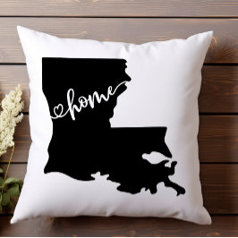 Cojín Decorativo Esquema del estado de origen corazón Louisiana 