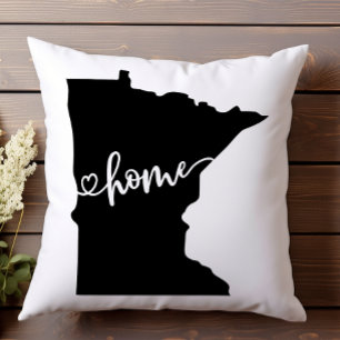 Cojín Decorativo Esquema del estado de origen corazón Minnesota