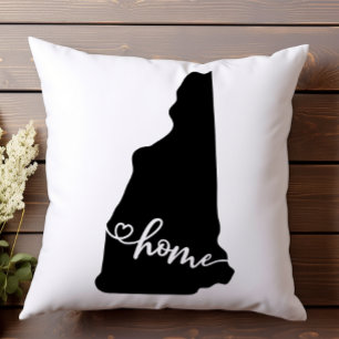 Cojín Decorativo Esquema del Estado Hogar Corazón Nuevo Hampshire