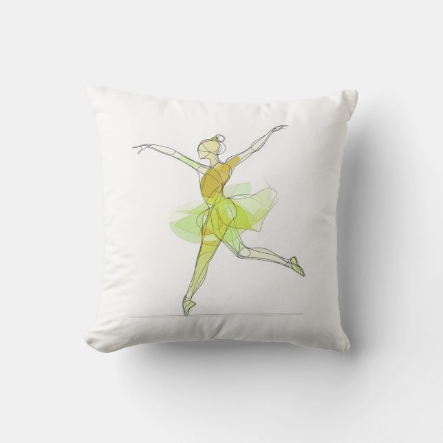 Cojín Decorativo Esquema Stroke Dancing Green Ballerina Studio (Anverso)