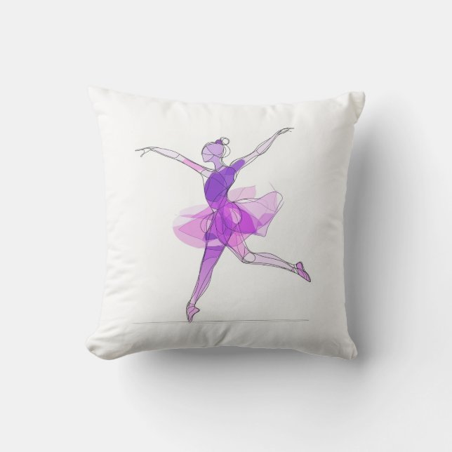 Cojín Decorativo Esquema Stroke Dancing Purple Ballerina Studio (Anverso)