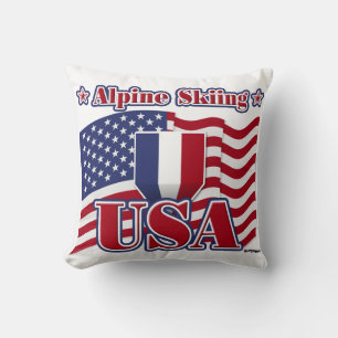 Cojín Decorativo Esquí alpino EE.UU.