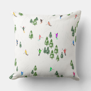 Cojín Decorativo Esquí de esquí alpino en invierno