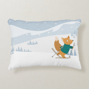 Cojín Decorativo Esquí Fox en Winter Wonderland