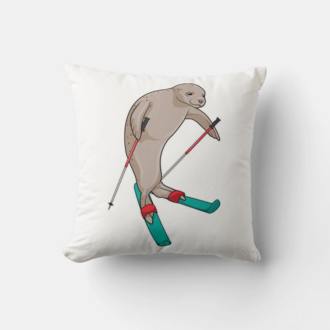 Cojín Decorativo Esquiador de focas (Anverso)