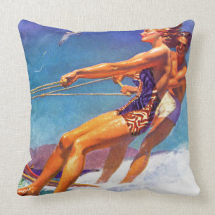 Cojín Decorativo Esquiador del agua de McClelland Barclay
