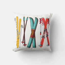 Cojín Decorativo Esquiador divertido y colorido