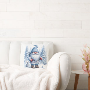 Cojín Decorativo Esquiar en invierno con conejito