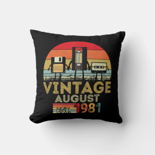 Cojín Decorativo EST 1981 Agosto Vintage 40 cumpleaños