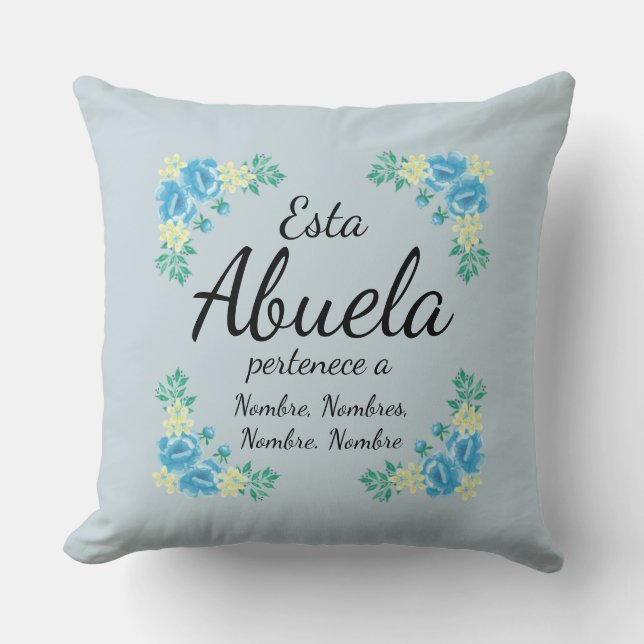Cojín Decorativo Esta Abuela pertenece un nombre de ADD - abuela (Anverso)